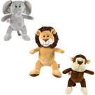 Escolha Seu Super Trio Safari De Pelúcia Presente Nicho Brinquedo Decoração Festa Bebê Deluxe Nacional Elefante Girafa Leão Macaco Hipopótamo