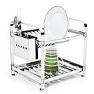 Escorredor 12 Pratos Em Aço Inox Montado Com Porta Talheres Inox
