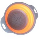 Escorredor Alimentos Massas Retrátil Silicone Laranja 30cm