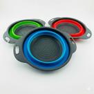 Escorredor de Alimentos Macarrão Multiuso Silicone 24cm Redondo Dobrável Retrátil