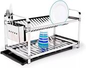 Escorredor de Inox Mak Inox para 20 Pratos com Porta Talher - Código 355550