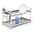 Escorredor de Louça 20 Pratos Aço Inox MakInox Porta Talher Inox