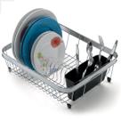 Escorredor de Louça Aço Inox Prato Copos Talheres Utensilios Porta Talher Pia Cozinha Cromado Arthi
