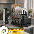 Escorredor De Louça Com Porta Pratos Talheres Tábua Copos Aço Preto Compacto Duplo 2 Andares Secador Organizador Não Enferruja Desmontável Bancada Escorredor De Louça Com Porta Pratos Talheres Tábua Copos Aço Preto Compacto Duplo 2 Andares Secador Organizador Não Enferruja Desmontável Bancada