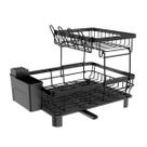 Escorredor de Louça de 2 Andares com Bandeja de Drenagem Organizador de Cozinha de Grande Capacidade com Porta-Talheres Escorredor de Louça de 2 Andares com Bandeja de Drenagem Organizador de Cozinha de Grande Capacidade com Porta-Talheres