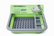 Escorredor de Louça Dobrável Com Porta Talher Bompack Verde