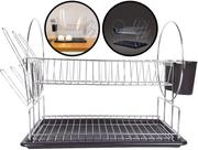 Escorredor De Louça Inox Acabamento Cromado Para 19 Pratos Porta Talher Porta Copos Kala