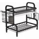 Escorredor de Louça Inox Com Porta Pratos Talheres 2 Andares