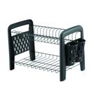 Escorredor De Louca P/ 16 Pratos Duplo Preto Porta Talheres - ANTAU