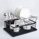 Escorredor de louças 2 andares compacto preto fosco com porta copos desmontável leve prático bancada pia cozinha organização moderna