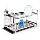 Escorredor de Louças 20 Pratos com Porta Talher Inox e Bandeja Mak-Inox 2220D Escorredor de Louças 20 Pratos com Porta Talher Inox e Bandeja Mak-Inox 2220D