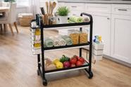 Escorredor De Louças 3 Andares Metal Preto Porta Pratos Copos Talheres Organizador Cozinha Resistente Moderno