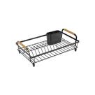 Escorredor de Louças Aço e Madeira Metalla Preto 42cm - Yoi