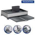 Escorredor de Louças Aço Inox Extensível com Porta Talheres