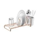 Escorredor De Louças Compacto Com Porta Talheres Rose Gold