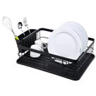 Escorredor de Louças DCASA Preto Moderno com Porta-Talheres e Bandeja Removível 9 Pratos - 43,5cm