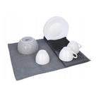 Escorredor de Louças Dobrável 12 Pratos Com Tapete Mágico Cinza Escorredor de Louças Dobrável 12 Pratos Com Tapete Mágico Cinza