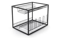 Escorredor de Louças Duplo Preto - 13 Pratos Linha Frame Escorredor de Louças Duplo Preto - 13 Pratos Linha Frame