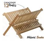 Escorredor De Louças E Pratos 100% Bambu Ecokitchen Dobrável Cor Madeira