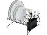 Escorredor De Louças Fan Com Porta Copos Black Arthi 11 Pratos