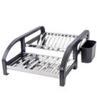 Escorredor de Louças Inox Lateral Preto 12 Pratos - Home Land