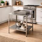Escorredor de Pastel Inox e Mesa Auxiliar 40x40