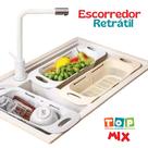 Escorredor De Pia Retrátil Com Alças Cesta Rack Ajustável Para Pratos Alimentos Frutas Legumes Verduras Multiuso Plástic