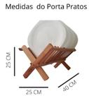 Escorredor De Prato Dobrável Madeira Rustica
