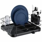 Escorredor de Pratos Copo Talher Bandeja Coletora Preto Onix