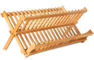 Escorredor de Pratos e Copos em Bambu Dobrável 43cm