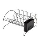 Escorredor de Pratos Fan com Porta Copos Black Arthi 2490