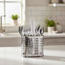 Escorredor De Talheres De Aço Inox Com 2 Divisorias Cozinha