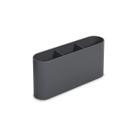 Escorredor de Talheres Flat em Plástico Cinza 6x23,5x10cm - Coza