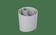 Escorredor De Talheres Oval Coza Basic 13,8 x 10,5 x 14,4 cm Cinza Frio