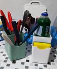 Escorredor de Talheres Porta Detergente Porta Bucha de Louça Cozinha Kit 2 Peças