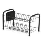Escorredor Duplo Cromado com Porta Talheres Preto 1039 - Arthi