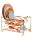 Escorredor Duplo De Louças Pratos Talheres Cozinha Cobre Rose Gold - 1522rg Future