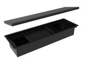 Escorredor Embutido Calha Escorredora Inox Pint Preto 60cm Tampa