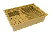 Escorredor Embutido Calha Inox Úmida 43x33cm Dourado