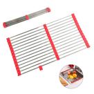 Escorredor Esteira Inox Extensivo Silicone Cozinha Pia Cuba Prato Louça Panela Dobravel Compacto Pratico Multiuso