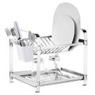 Escorredor Inox 16 Pratos Com Porta Talheres Plástico