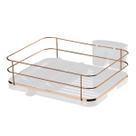 Escorredor Louça Pratos Porta Talheres Branco Rosé Gold Ref: 982Rg