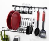 Escorredor Louça Suspenso 10 Pratos Requinte Kit B Porta Talher Acoplado