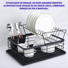 Escorredor Louças Cozinha Pia Organizador Prateleira Copos Rack Talheres Apoio Suporte Seca 2 Andares Preto Fosco Escorredor Louças Cozinha Pia Organizador Prateleira Copos Rack Talheres Apoio Suporte Seca 2 Andares Preto Fosco