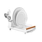 Escorredor Louças Pratos Pia Extensível C/ Alça Bambu Branco