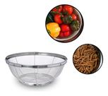 Escorredor Multiuso Em Aço Inox 27cm Lavar Alimentos Redondo Escorredor Multiuso Em Aço Inox 27cm Lavar Alimentos Redondo