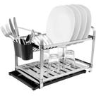 Escorredor Para 16 Pratos Com Porta Talheres Mak Inox