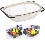 Escorredor sem marca Over The Sink em aço inoxidável 6L