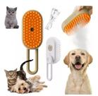 Escova A Vapor Gatos Cachorro Pet 3 Em 1 Removedor Pelos Banho Renova Odor Massageia