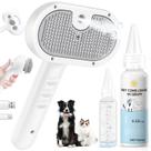 Escova a Vapor para Pets VVWVVW com Pente de Tosa e Spray de Névoa Escova a Vapor para Pets VVWVVW com Pente de Tosa e Spray de Névoa